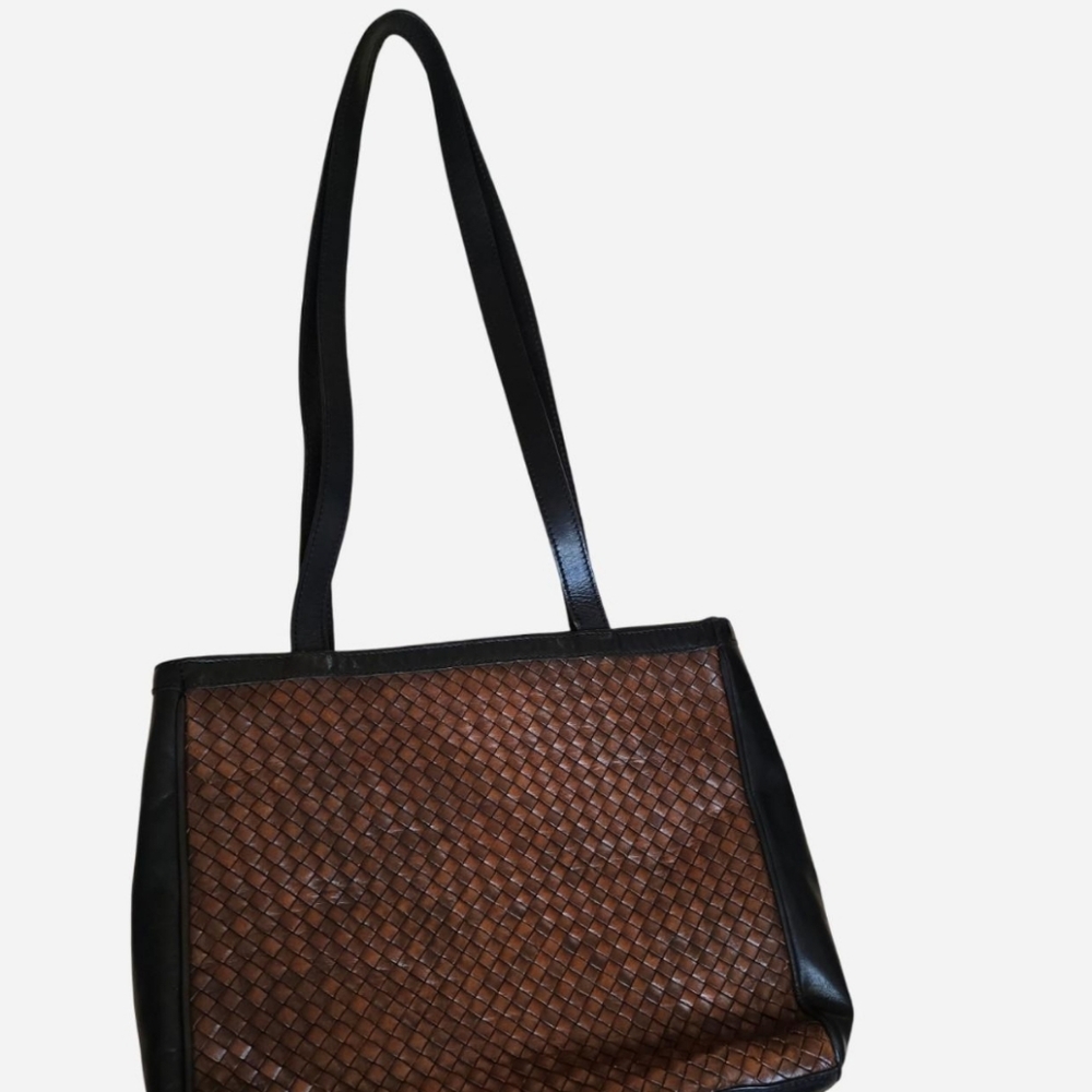 Talbots Black and Brown Woven Tote - Picture 2 of 7